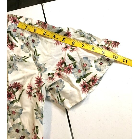 COTTON CANDY LA WOMENS WHITE FLORAL MINI DRESS SHORT SLEEVE TYE FRONT SIZE SMALL - Picture 6 of 9